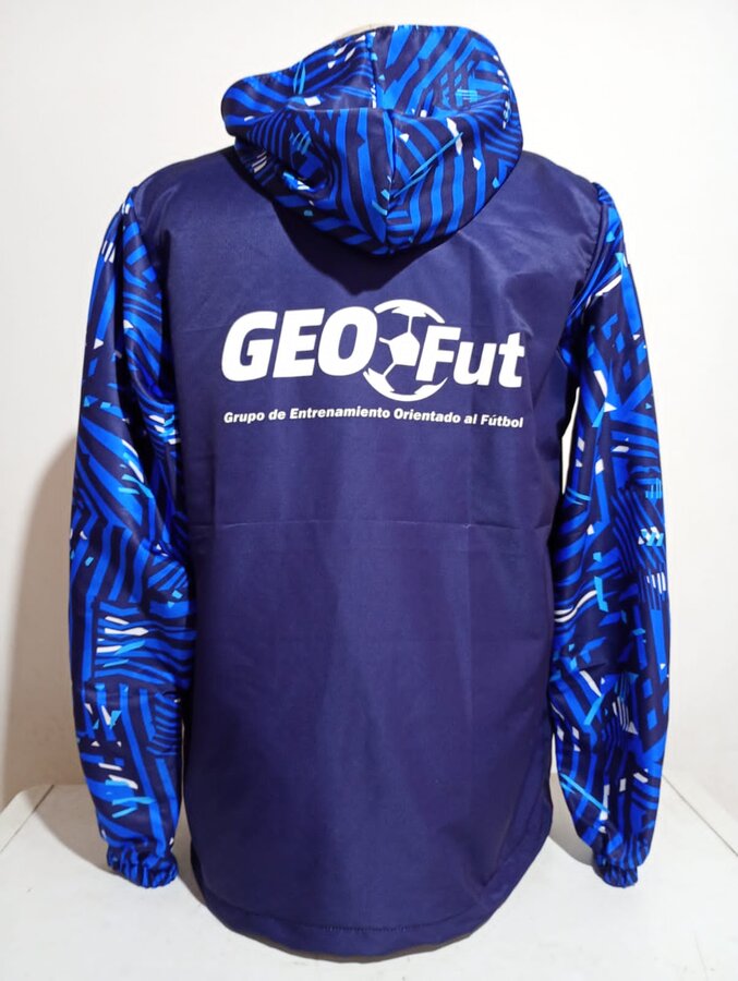 Rompeviento GEOFut azul, espalda