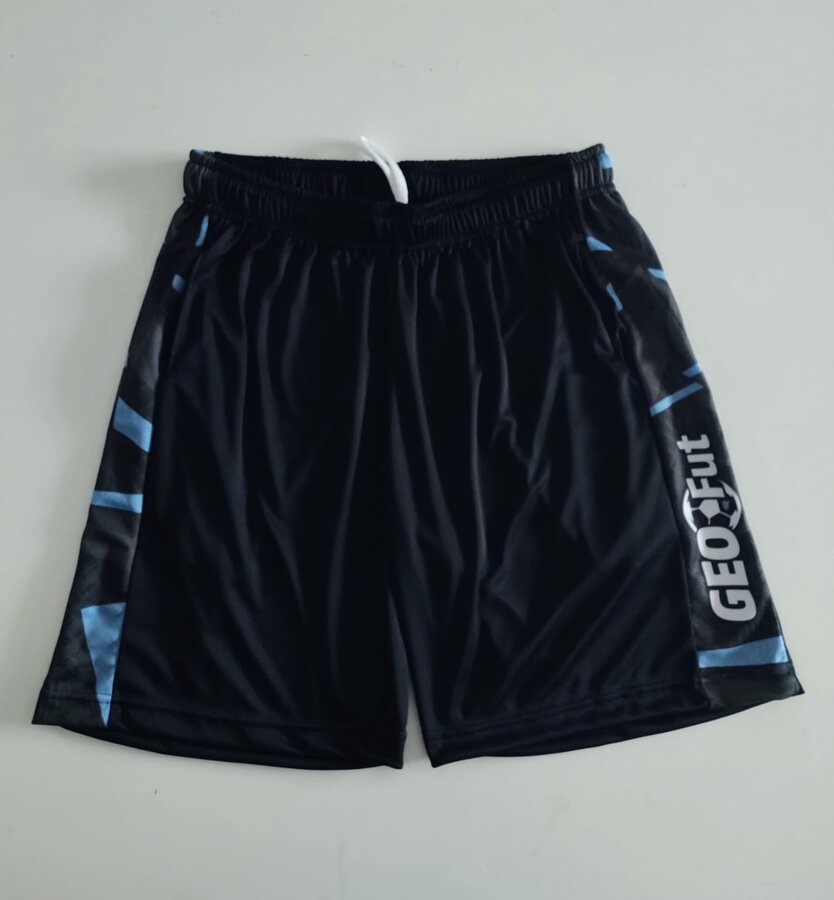 Short GEOFut negro con detalle celeste